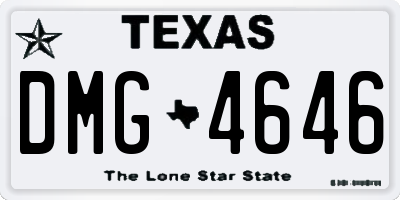 TX license plate DMG4646