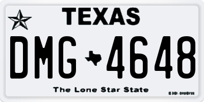 TX license plate DMG4648