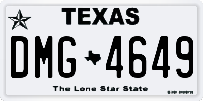 TX license plate DMG4649