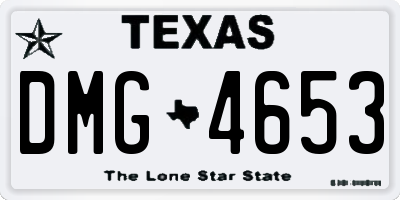 TX license plate DMG4653