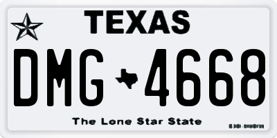 TX license plate DMG4668
