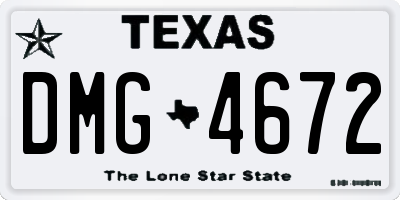 TX license plate DMG4672