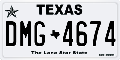 TX license plate DMG4674