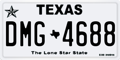TX license plate DMG4688
