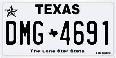 TX license plate DMG4691