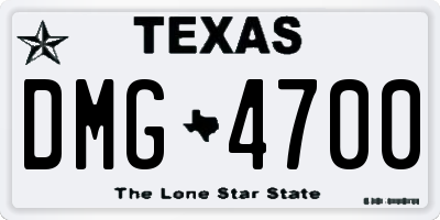TX license plate DMG4700