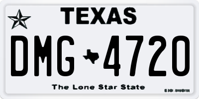TX license plate DMG4720