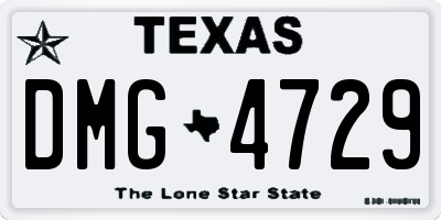 TX license plate DMG4729