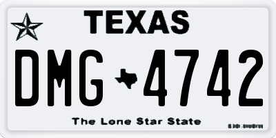 TX license plate DMG4742