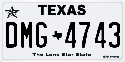 TX license plate DMG4743