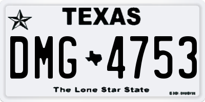 TX license plate DMG4753
