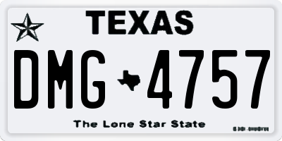 TX license plate DMG4757