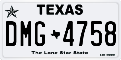 TX license plate DMG4758