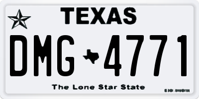 TX license plate DMG4771