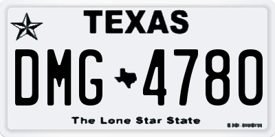 TX license plate DMG4780