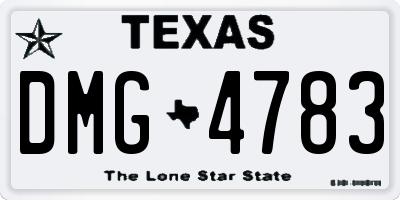 TX license plate DMG4783