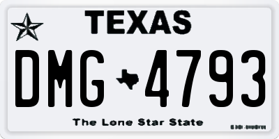 TX license plate DMG4793