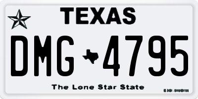 TX license plate DMG4795