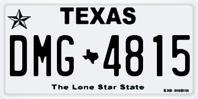 TX license plate DMG4815