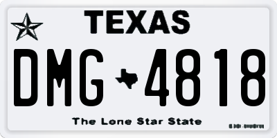 TX license plate DMG4818