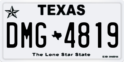 TX license plate DMG4819