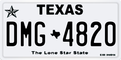 TX license plate DMG4820