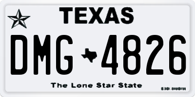 TX license plate DMG4826
