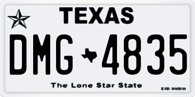 TX license plate DMG4835