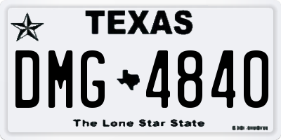 TX license plate DMG4840