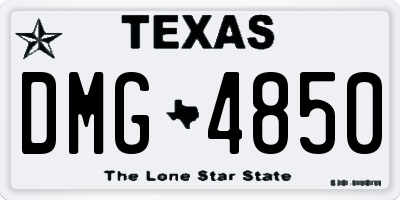 TX license plate DMG4850
