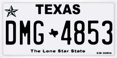 TX license plate DMG4853