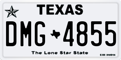 TX license plate DMG4855