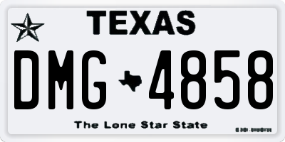 TX license plate DMG4858