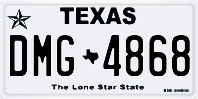 TX license plate DMG4868