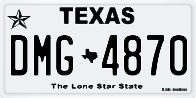 TX license plate DMG4870