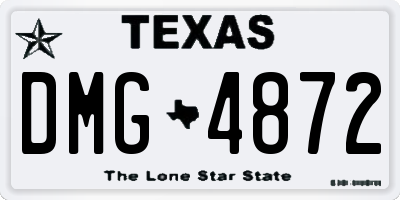 TX license plate DMG4872