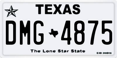TX license plate DMG4875
