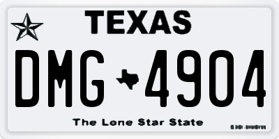 TX license plate DMG4904