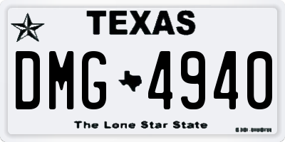 TX license plate DMG4940