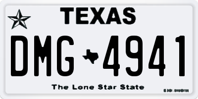 TX license plate DMG4941