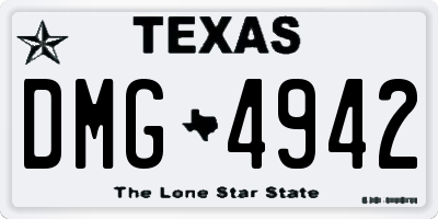 TX license plate DMG4942