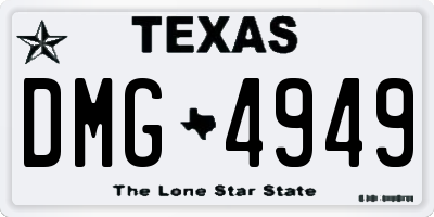 TX license plate DMG4949