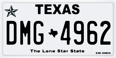 TX license plate DMG4962