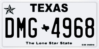 TX license plate DMG4968