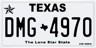 TX license plate DMG4970