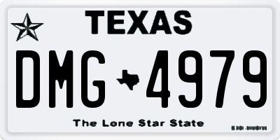 TX license plate DMG4979