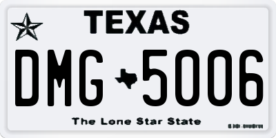 TX license plate DMG5006