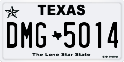 TX license plate DMG5014