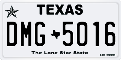 TX license plate DMG5016