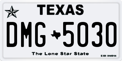 TX license plate DMG5030